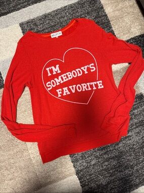 WILDFOX I’m Somebody’s Favorite baggy beach jumper sweatshirt, red, size L GUC!